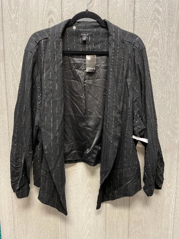Women's Velvet Blazers for Winter -Blazer By Torrid In Striped Pattern, Size: 3x