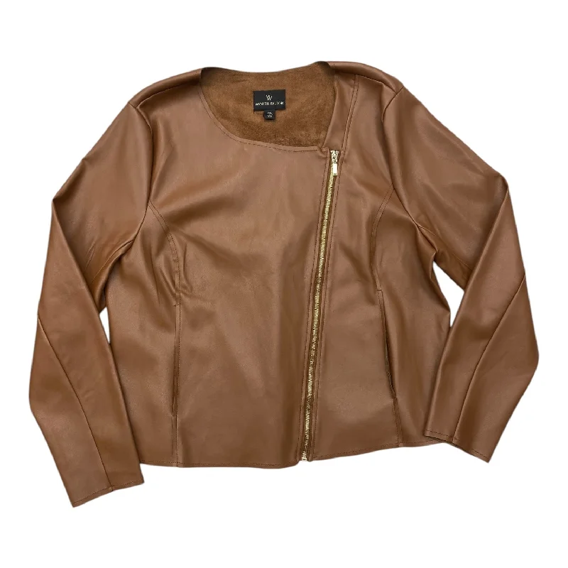 Women's Blazers with Faux Fur -Blazer By Worthington In Brown, Size: Xl