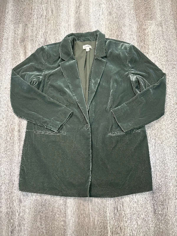 Women's Button-up Blazers for Evening -Blazer By Open Edit In Green, Size: Xl