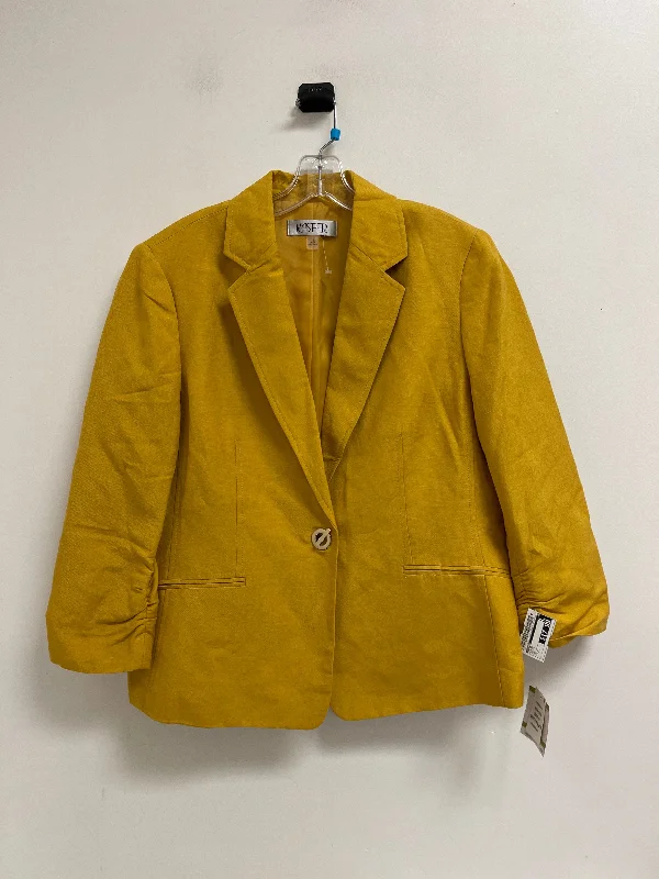Women's Blazers for Cocktail Parties -Blazer By Kasper In Yellow, Size: Xl