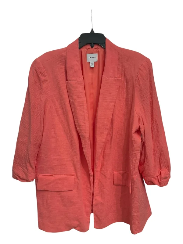 Women's Slim-fit Office Blazers -Blazer By Nine West Apparel In Coral, Size: 1x