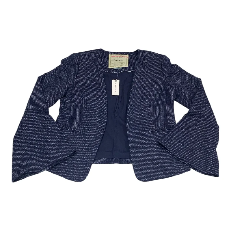 Women's Trendy Winter Tweed Blazers -Blazer By CARTONNIER - ANTHROPOLIGIE In Blue & White, Size: S Women's Trendy Winter Tweed Blazers -Blazer By CARTONNIER - ANTHROPOLIGIE In Blue & White, Size: S