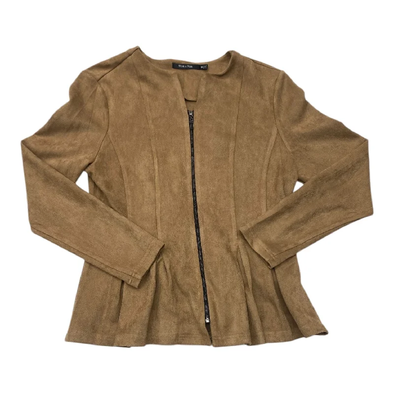 Women's Shimmer Blazers -Blazer By Doe & Rae In Tan, Size: S