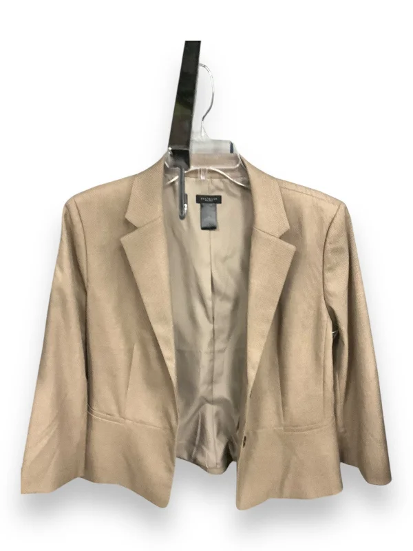 Women's Checked Pattern Blazers -Blazer By Ann Taylor In Tan, Size: 10