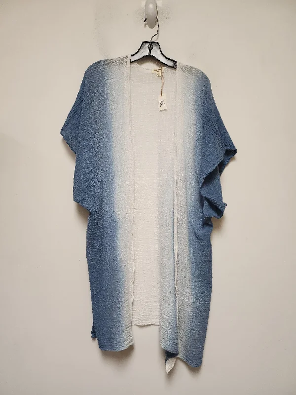 Kimono with Mandarin Collar-Kimono By World Market In Blue & White, Size: Os
