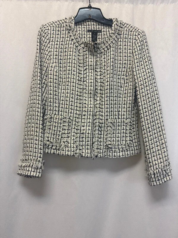 Women's Casual Blazers for Night -Blazer By Apostrophe In Black & White, Size: M