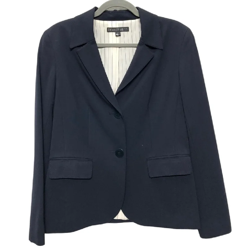 Women's Ruffled Wool Blazers -Blazer Designer By Lafayette 148 In Navy, Size: 6