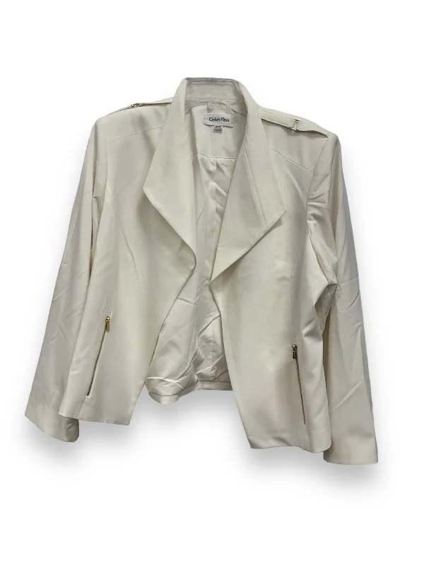 Women's Colorful Blazers -Cream Blazer Calvin Klein, Size 2x