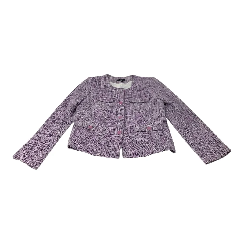 Women's Stylish Tweed Blazers -Blazer By Premise In Purple, Size: Petite  M