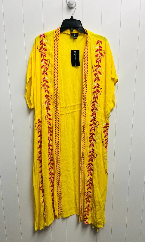 Women's Floral Kimono-Kimono By CURATIONS - In Yellow, Size: Xl