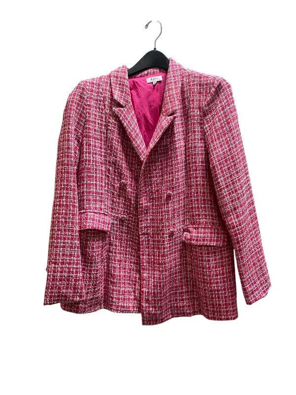 Women's Plus Size Tweed Blazers -Blazer By Fate In Pink, Size: L