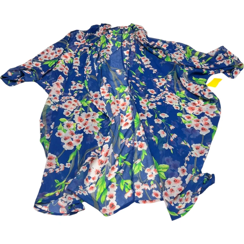 Kimono for Sweeping Elegance-Kimono By Clothes Mentor In Blue, Size: S