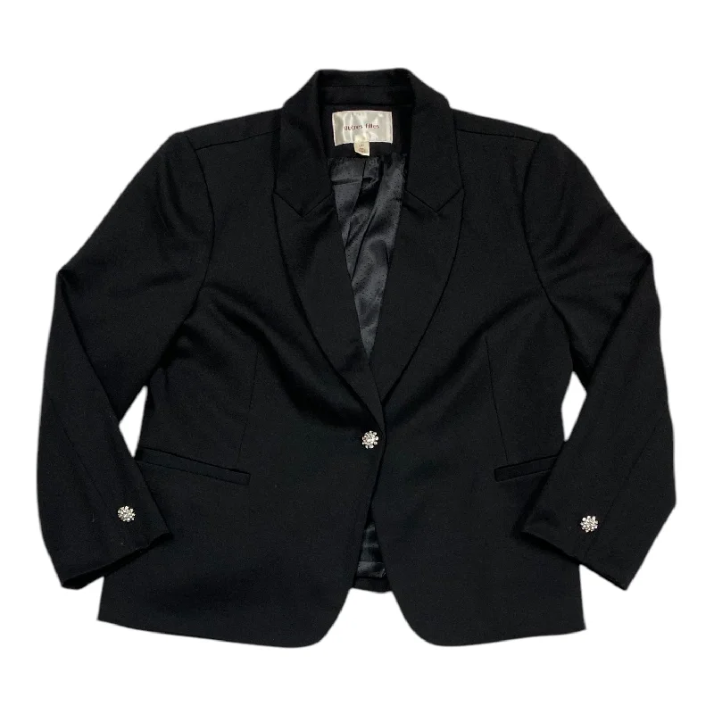 Women's Blazers with a Bolder Look -Blazer By Autres Filles In Black, Size: L
