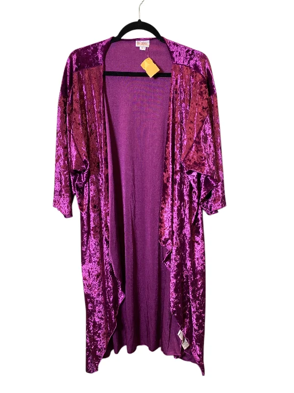 Kimono with Floral Lace Design-Kimono By Lularoe In Mauve, Size: M