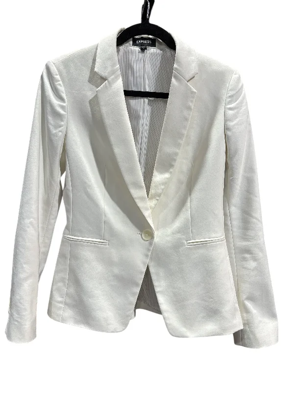 Women's Warm Woolen Blazers -Blazer By Express In White, Size: 8