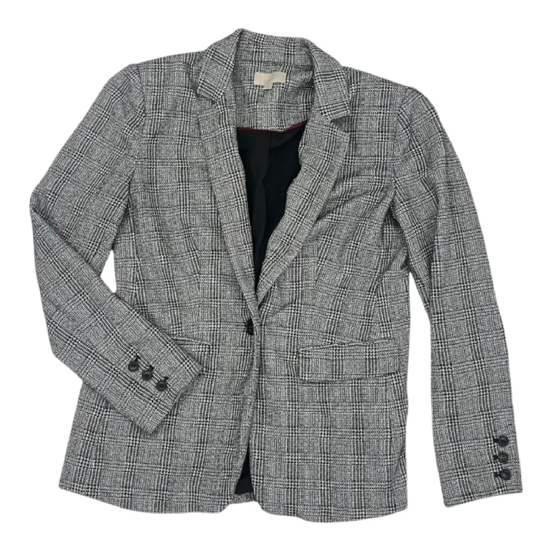 Women's Checkered Double-button Blazers -Blazer By Loft In Black & White, Size:S