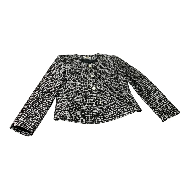 Women's Long Sleeve Blazers -Blazer By Talbots In Black & White, Size: S