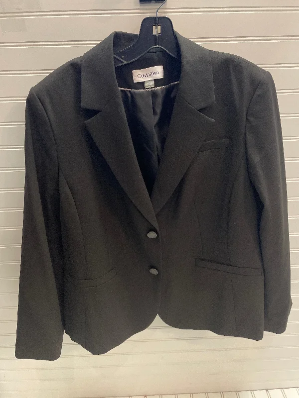 Women's Blazers for Sophisticated Look -Blazer By Calvin Klein In Black, Size: 18