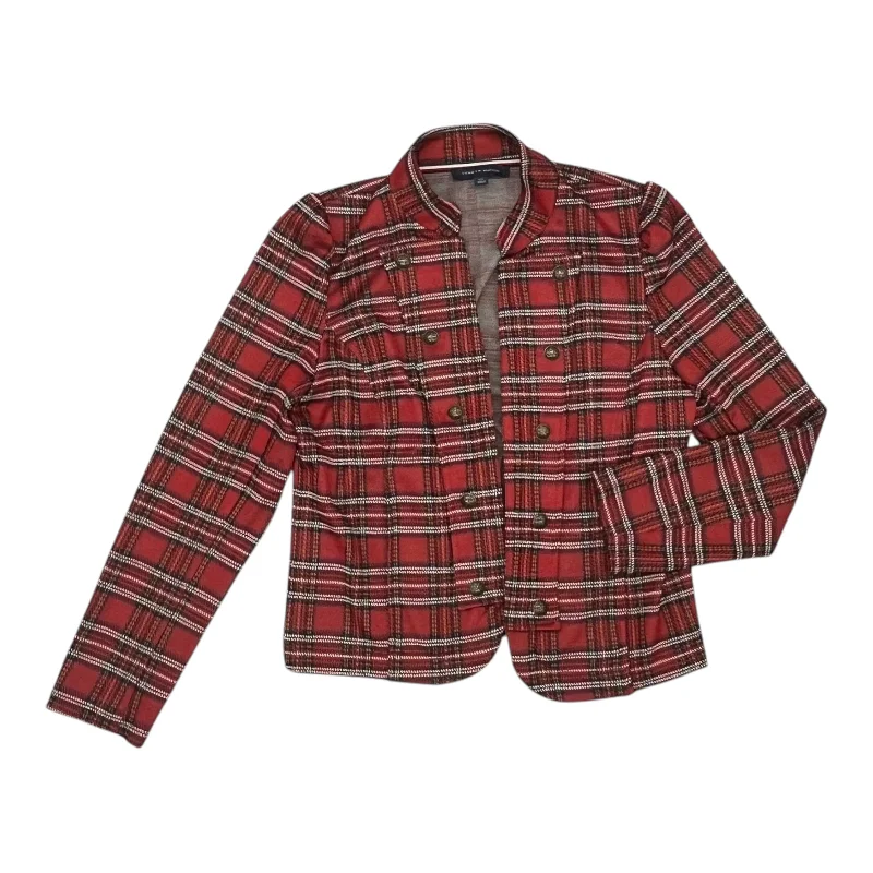 Women's Patchwork Blazers -Blazer By Tommy Hilfiger In Red, Size:L