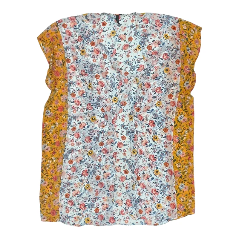 Kimono for Stylish and Comfortable Layering-Kimono By Lane Bryant In White & Yellow, Size:Osfm