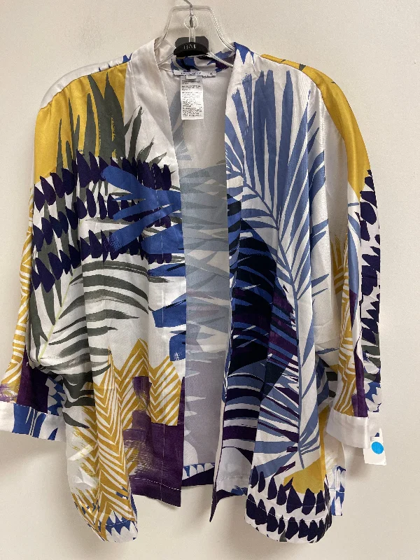 Kimono for Layering-Kimono By Chicos In Purple & Yellow, Size: Xl