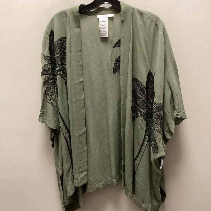 Kimono for Tropical Getaways-Kimono By Chicos In Green, Size: L