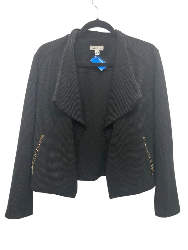 Women's Classic Wool Tweed Blazers -Blazer By Calvin Klein In Black, Size: M