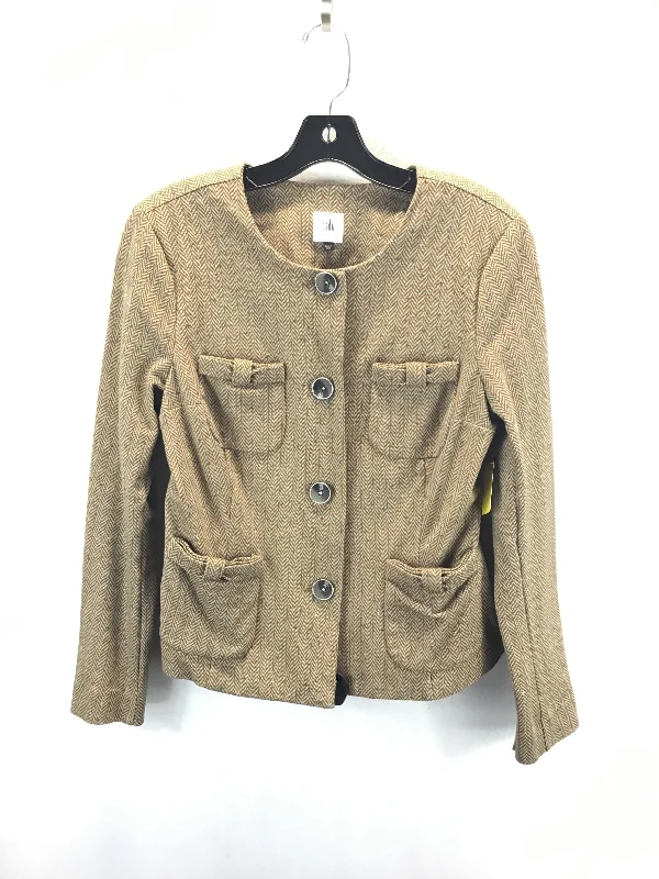 Women's Striped Tailored Blazers -Blazer By Cabi In Tan & Yellow, Size: S