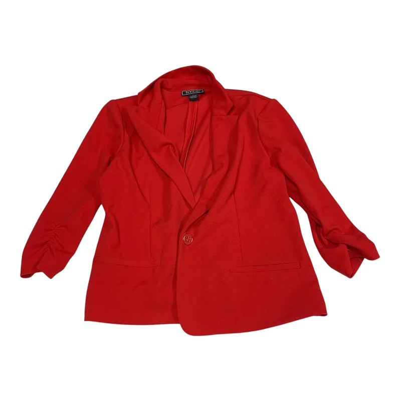 Women's Double-breasted Work Blazers -Blazer By New York Company Co In Red, Size: L