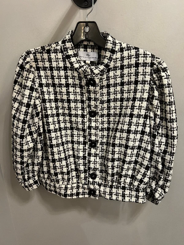 Women's Blazers with Wool Blend -Blazer By Cmc In Black & White, Size: Xs
