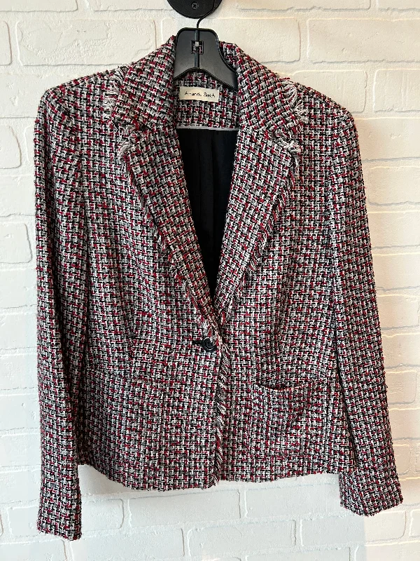 Women's Pink Blazers -Blazer By Amanda Smith In Grey & Red, Size: S
