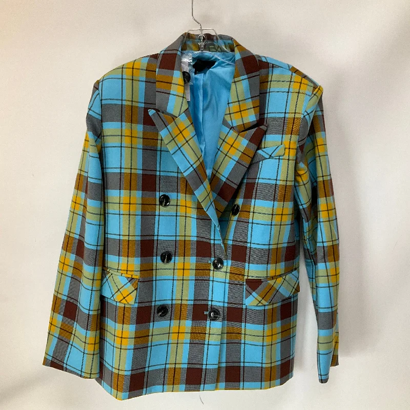 Women's High-waisted Blazers -Blazer By Nasty Gal In Plaid Pattern, Size: 6
