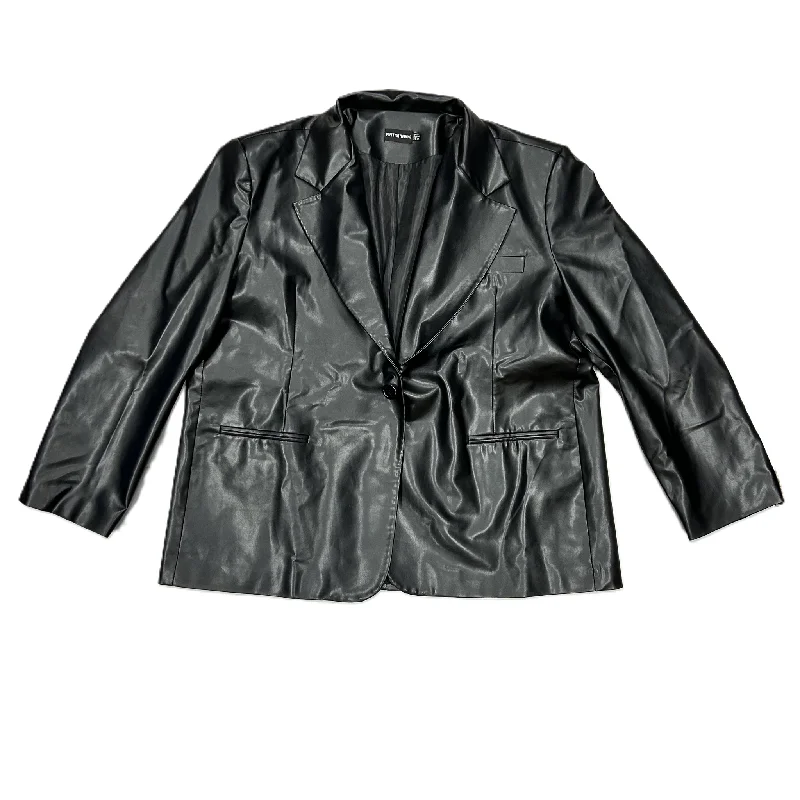 Women's Blazers with Solid Colors -Blazer By Pretty Little Thing In Black, Size: 3x