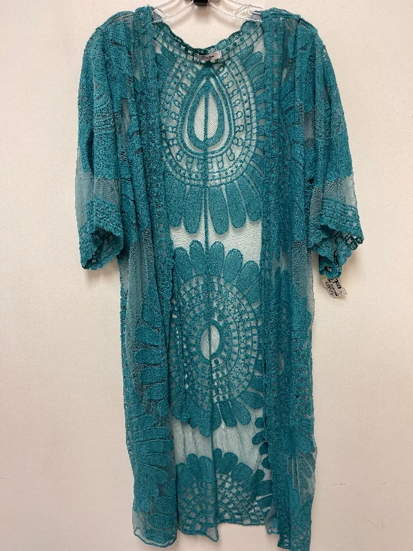 Long Kimono-Kimono By Clothes Mentor In Teal, Size: Osfm