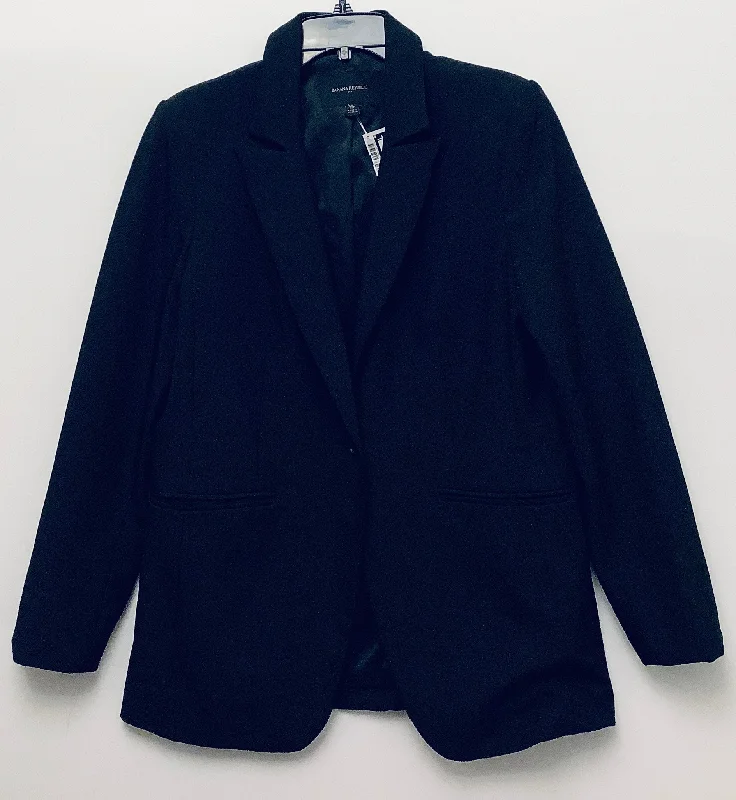Women's Ruffled Wool Blazers -Blazer By Banana Republic In Black, Size: 10