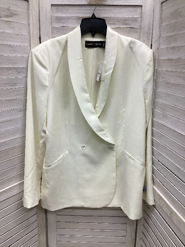 Women's Blazers with Classic Cut -Blazer By Clothes Mentor In Cream, Size: Xl