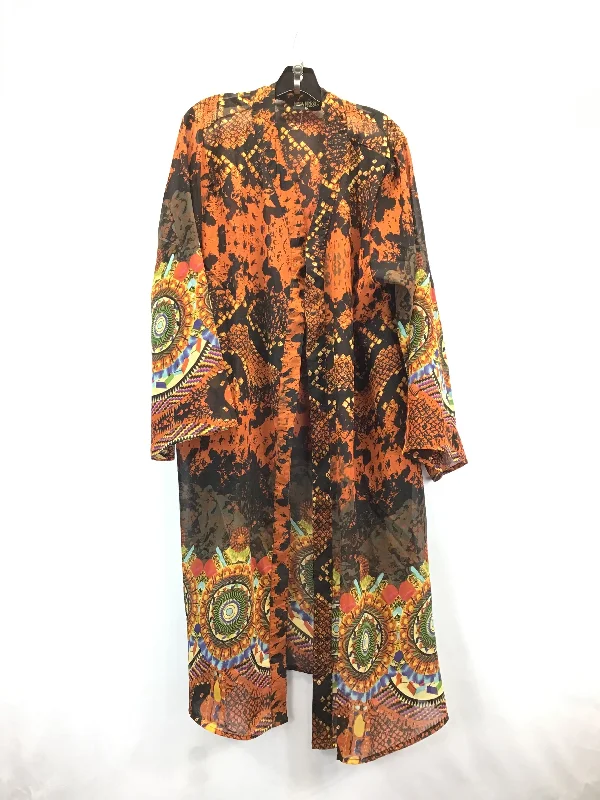 Kimono for Elegant Summer Nights-Kimono By Clothes Mentor In Orange, Size: 2x