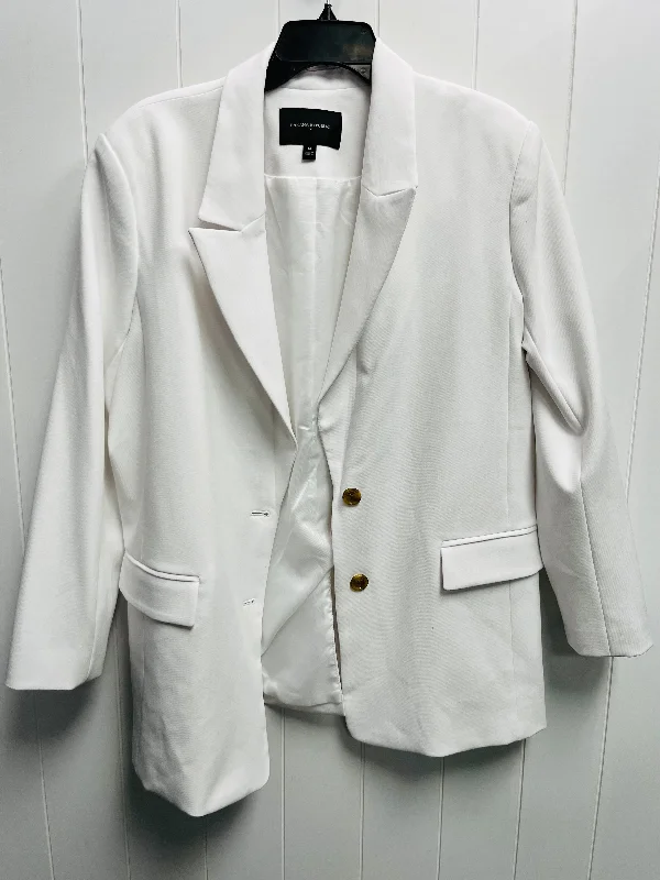 Women's Soft Wool Tweed Blazers -Blazer By Banana Republic In White, Size: 14