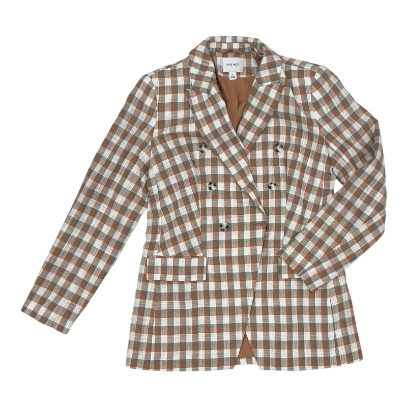 Women's Blazers with Bold Accents -Blazer By Nine West Apparel In Tan, Size:S