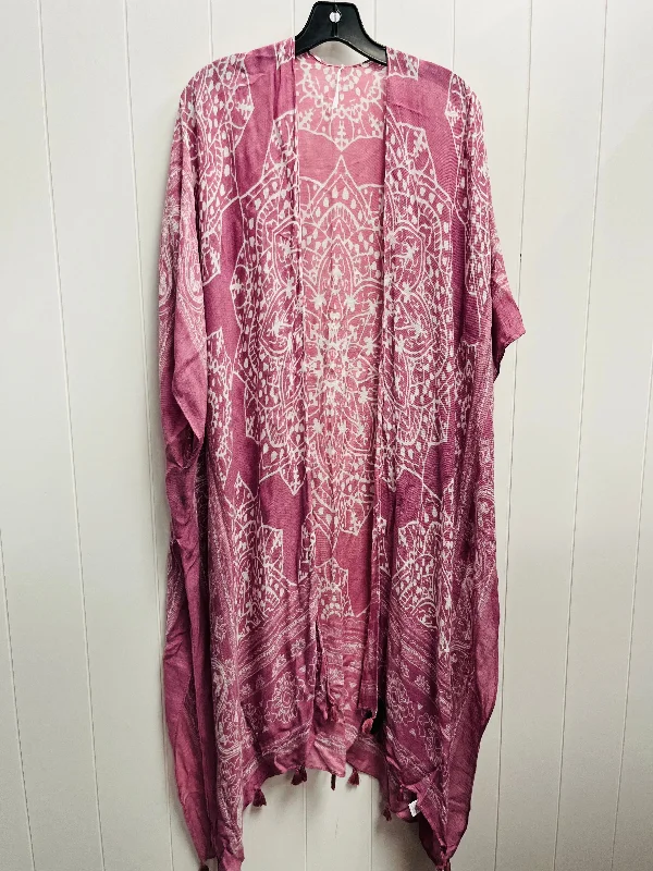 Kimono for Bold Evening Outfits-Kimono By Clothes Mentor In Pink, Size: Osfm