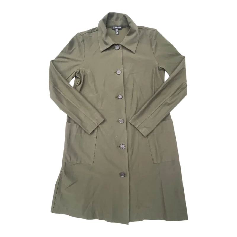 Women's Warm Wool Tweed Blazers -Blazer Designer By Eileen Fisher In Green, Size: Xs