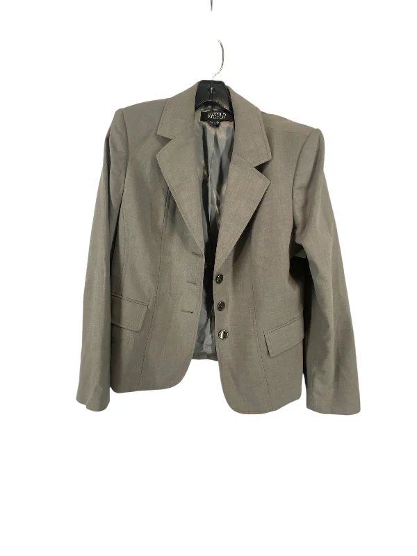 Women's Wool Blazers for Fall -Blazer By Kasper In Grey, Size: 12