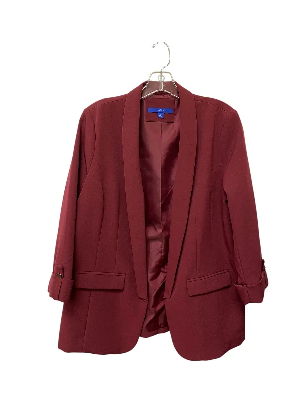 Women's Casual Checkered Wool Blazers -Blazer By Apt 9 In Red, Size: L