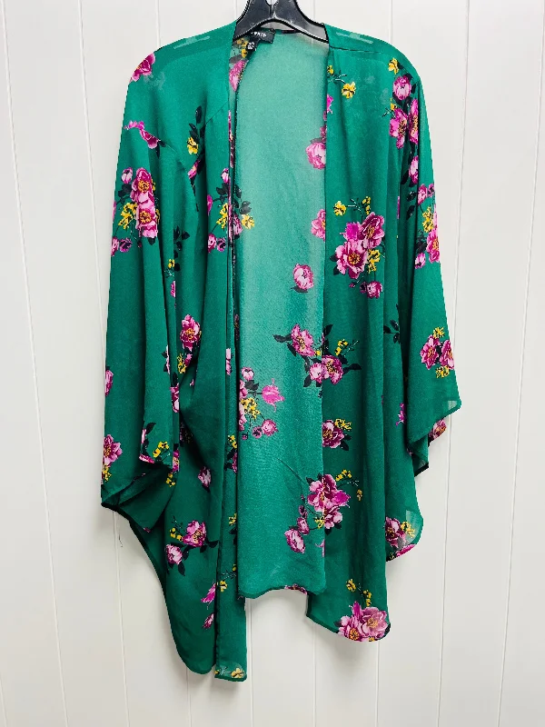Kimono for Bold Weekend Fashion-Kimono By Torrid In Green, Size: 3x