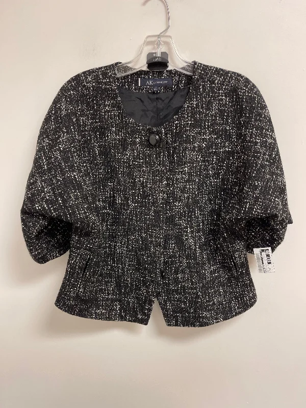 Women's Comfy Office Blazers -Blazer By Anne Klein In Black & White, Size: Mp
