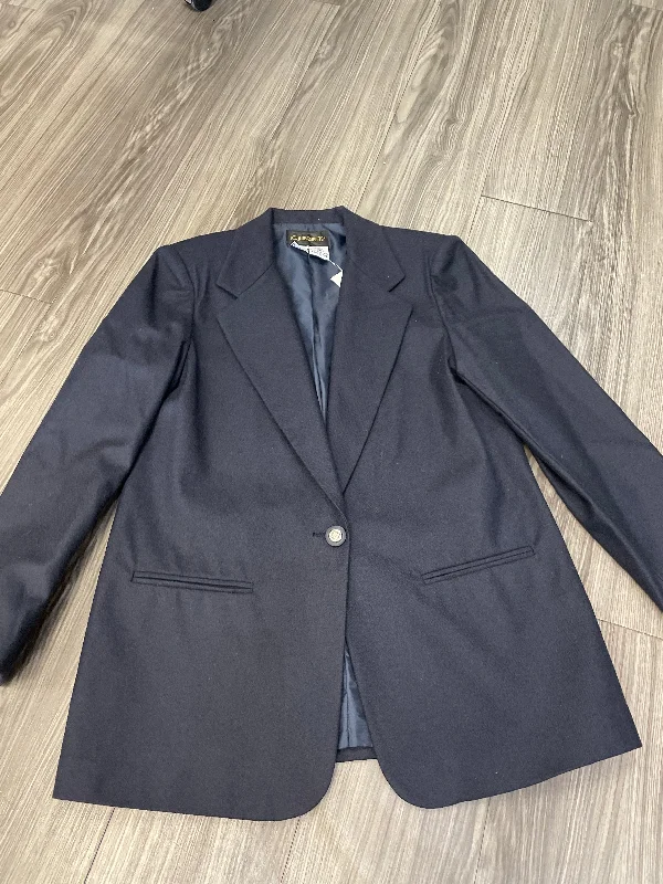 Women's Tailored Wool Blazers for Winter -Blazer By Requirements In Navy, Size: 10