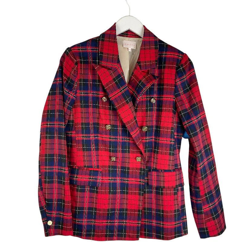 Women's Checked Pattern Blazers -Blazer By Entro In Plaid Pattern, Size: S