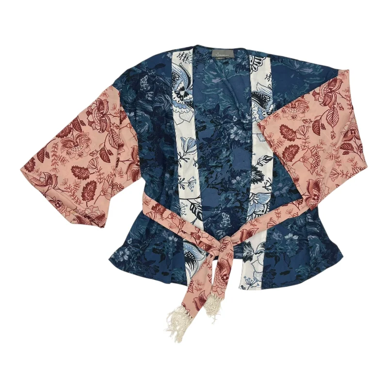 Kimono with Light and Breezy Feel-Kimono By Anthropologie In Blue & Pink, Size:Osfm