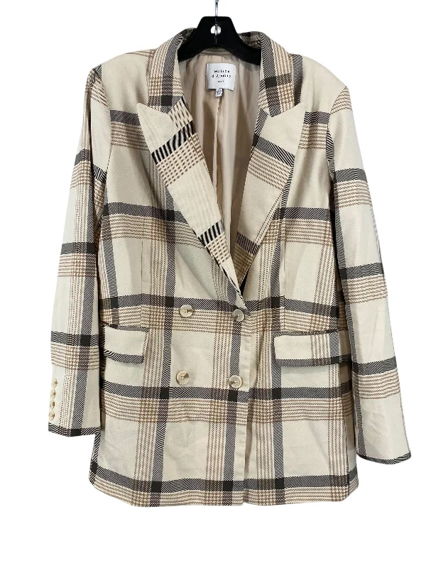 Women's Trendy Loose Blazers -Blazer By Clothes Mentor In Plaid Pattern, Size: L