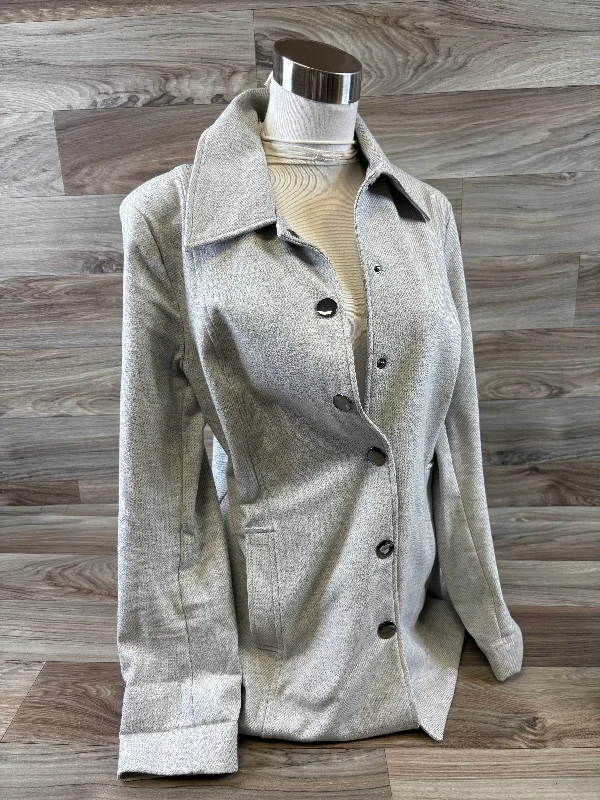 Women's Blazers with Button Flaps -Blazer By Cabi In Grey, Size: S